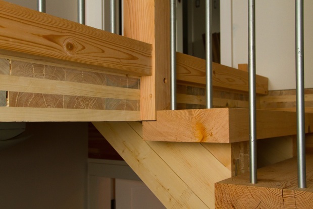 CLT Floor and Stairs - Rainbow Passive House